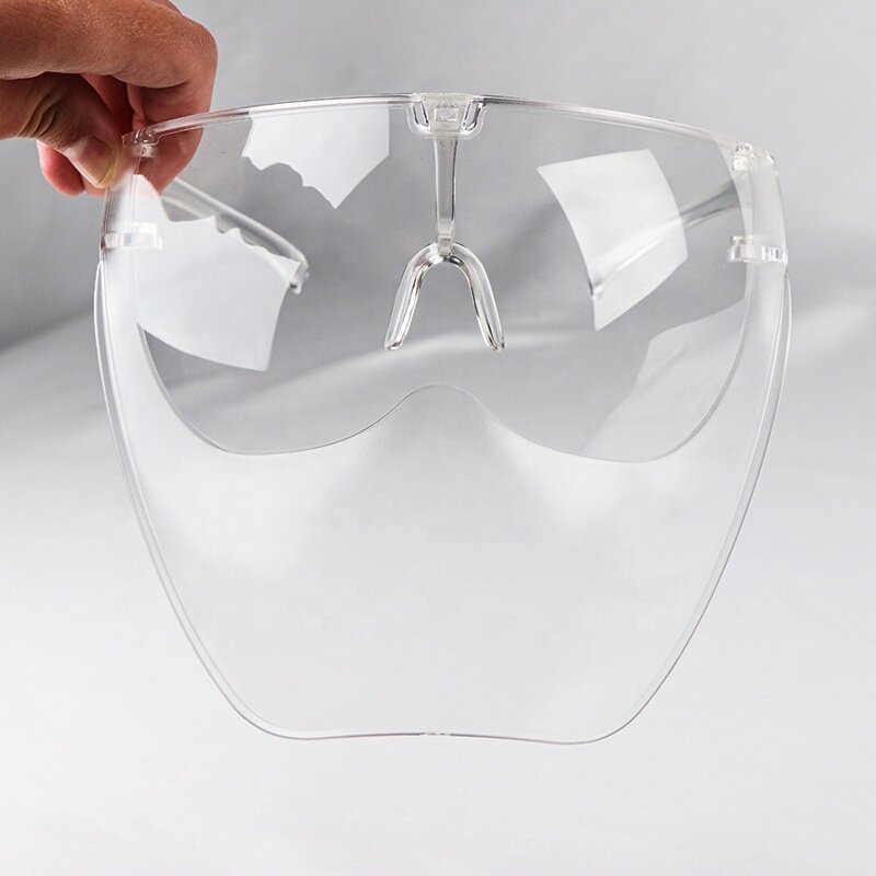 【Clear With Box】1pcs Full Face Shield For Adults Comfortable Large Mirror Hard ACRYLIC Protective Oversized Full Face Sunglasses Eye Protection