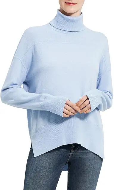 Theory Womens Karenia Yoke Turtleneck Sweater